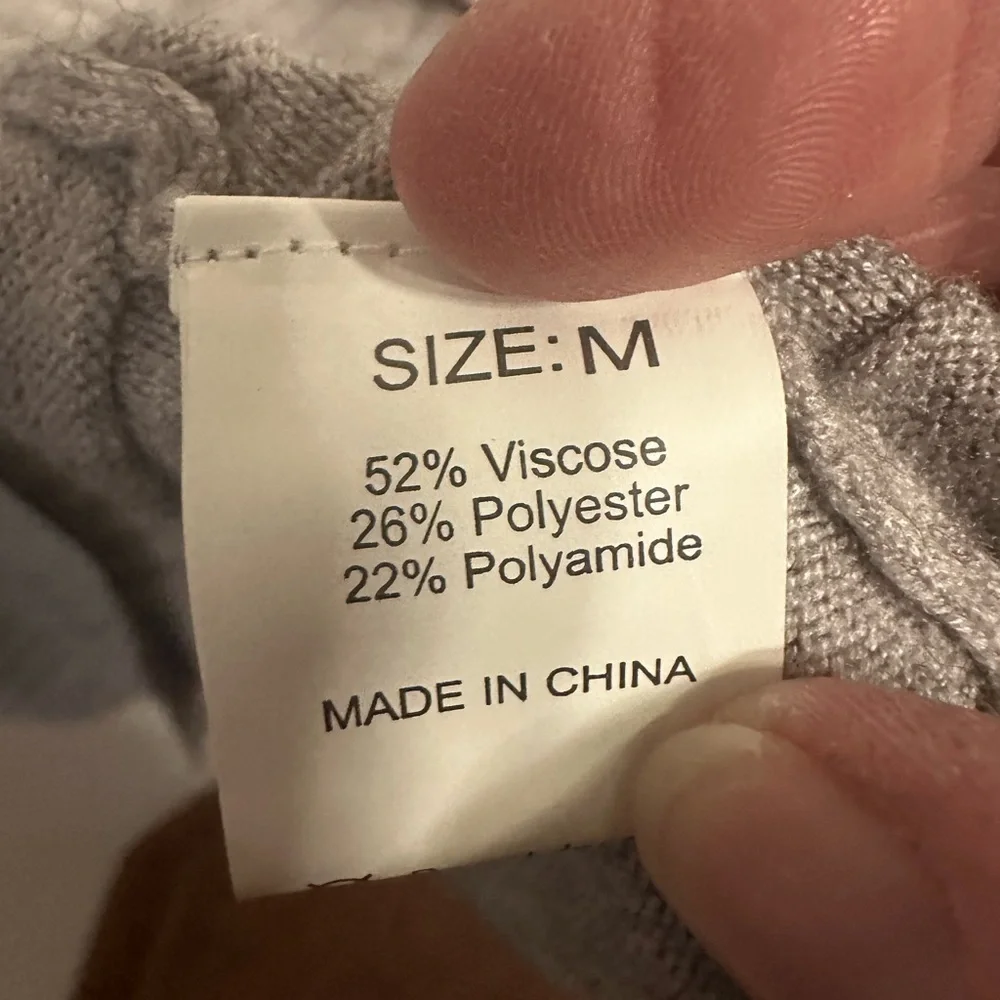 Oversized open front grey ribbed cardigan size Medium NWT - Picture 4 of 6